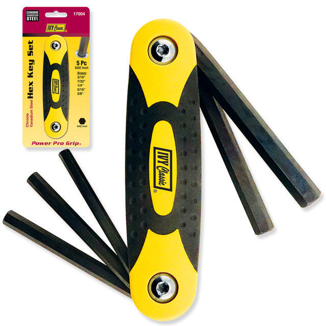 9 Pc. Folding Hex Key Set - English
