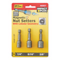 3 Pc Mag Nutsetter Set - 1/4, 5/16, 3/8 x 1-7/8