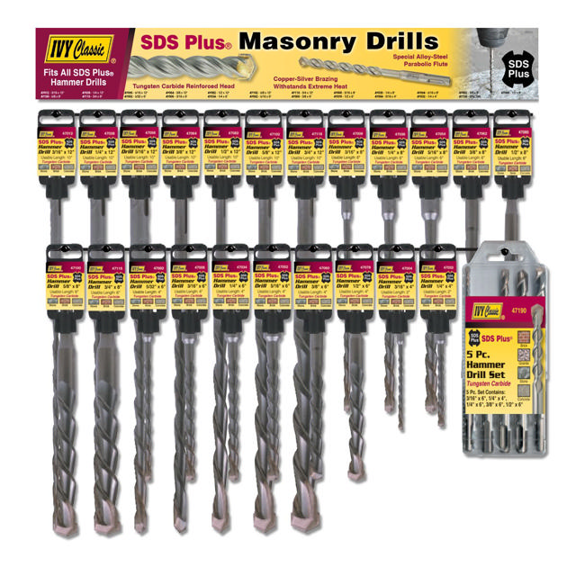 2-Cutter Hammer Drill Display, Fits SDS-Plus